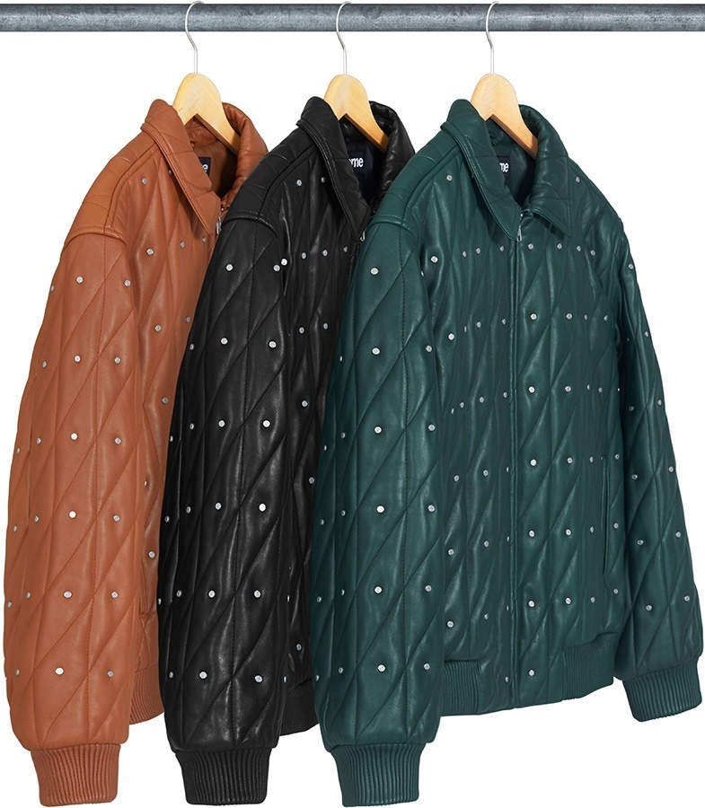 Quilted Studded Leather Jacket